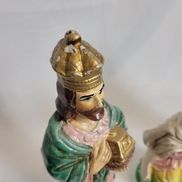 Vintage Homco 3 Wisemen Ceramic Figures 10" #5254 Holiday Nativity Figurine - Picture 5 of 8